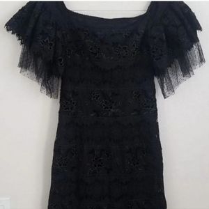 Costarellos Edine Sequin Lace Off the Shoulder Dress Size 38/6